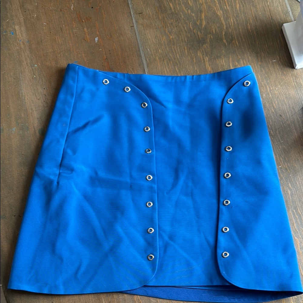 Versace Vintage Versus Blue Mini Skirt with Grommet Detailing- size Small